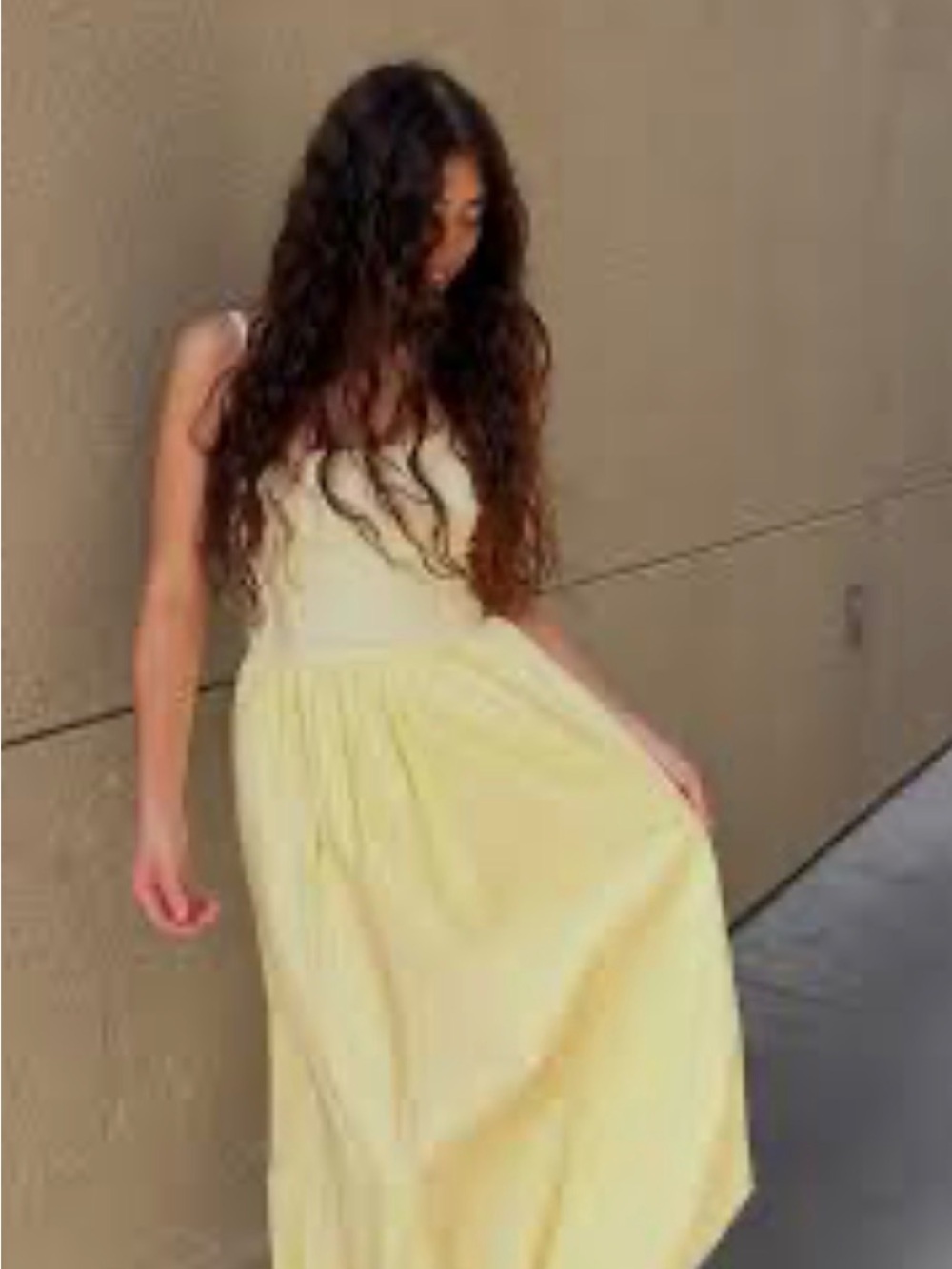 & Other Stories Pale Yellow Sleeveless Maxi Dress